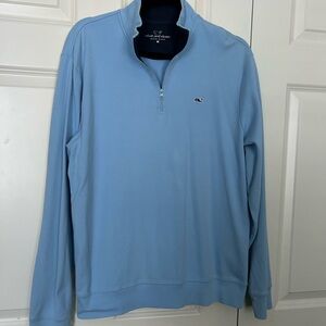 Vineyard Vines Men's Light Blue 1/4 Zip Sweater